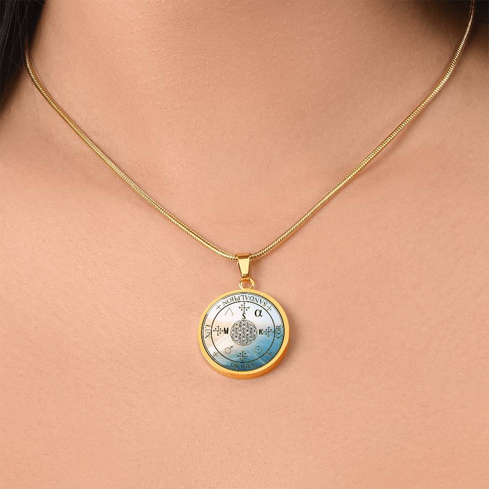 Archangel Sandalphon Sigil Wave Necklace