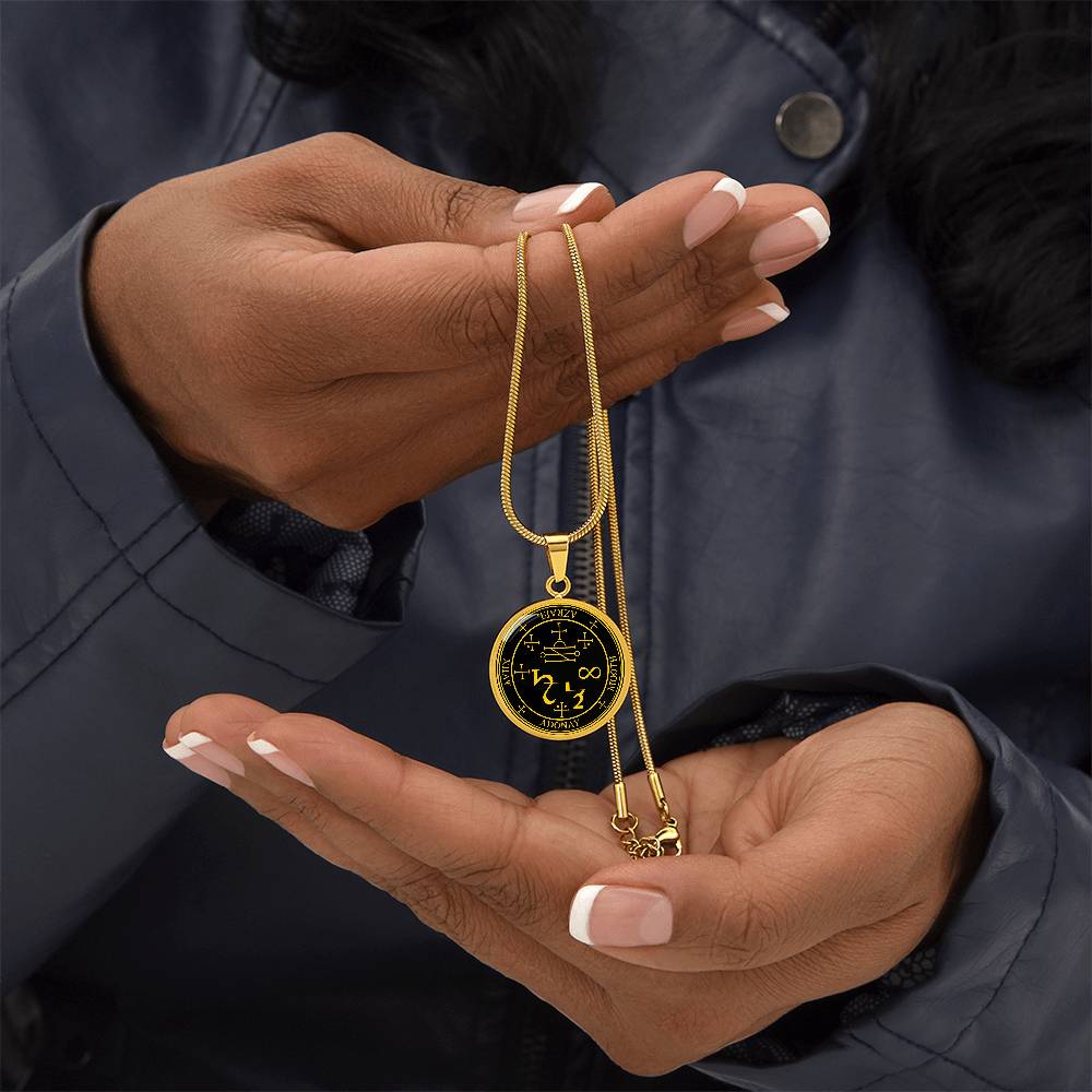 Archangel Azrael Sigil Necklace - Black