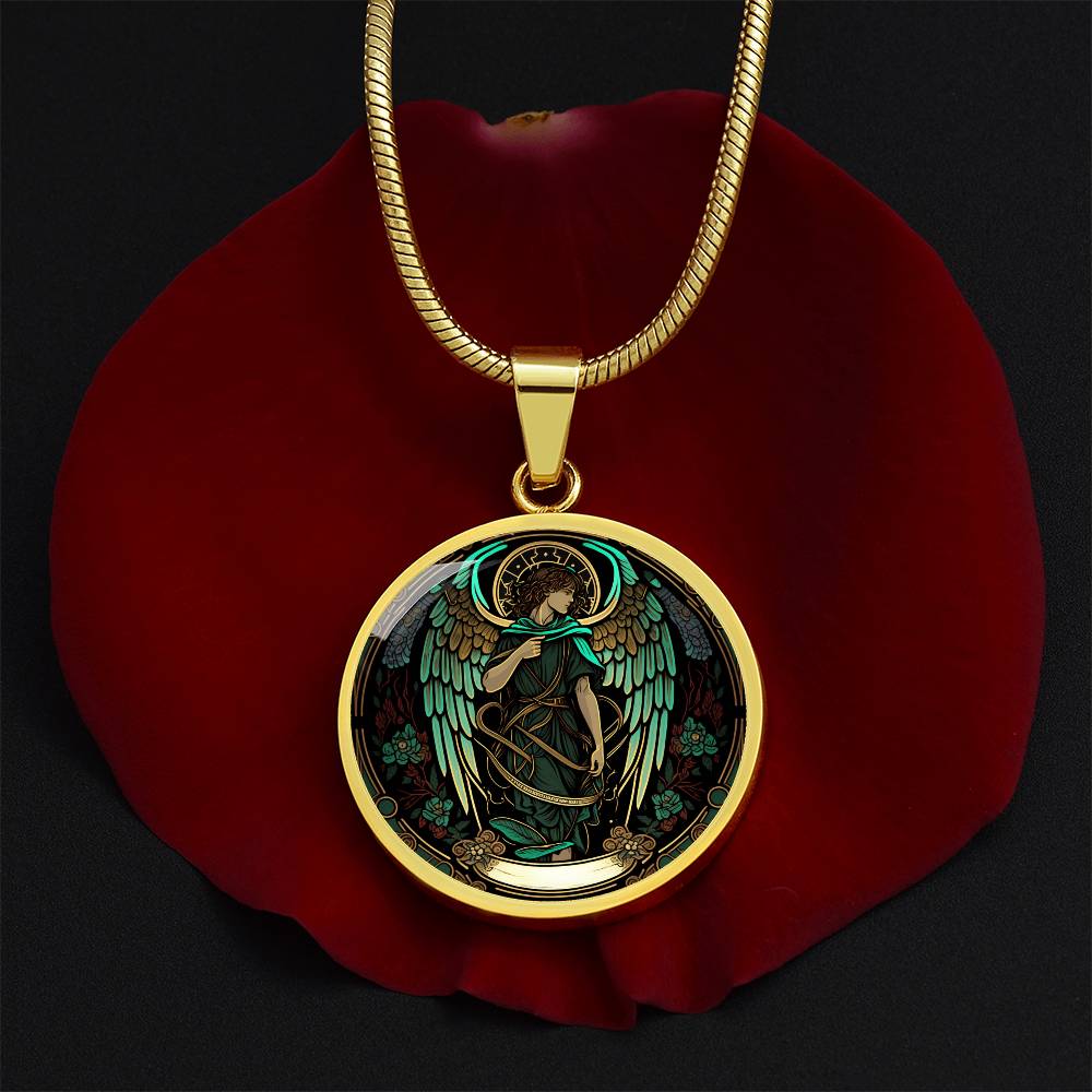 Archangel Raphael Graphic Art Necklace