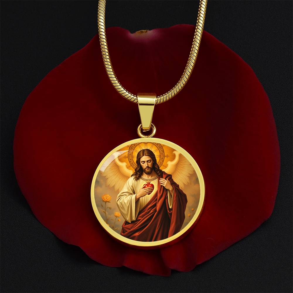 Jesus Christ  Sacred Heart Necklace