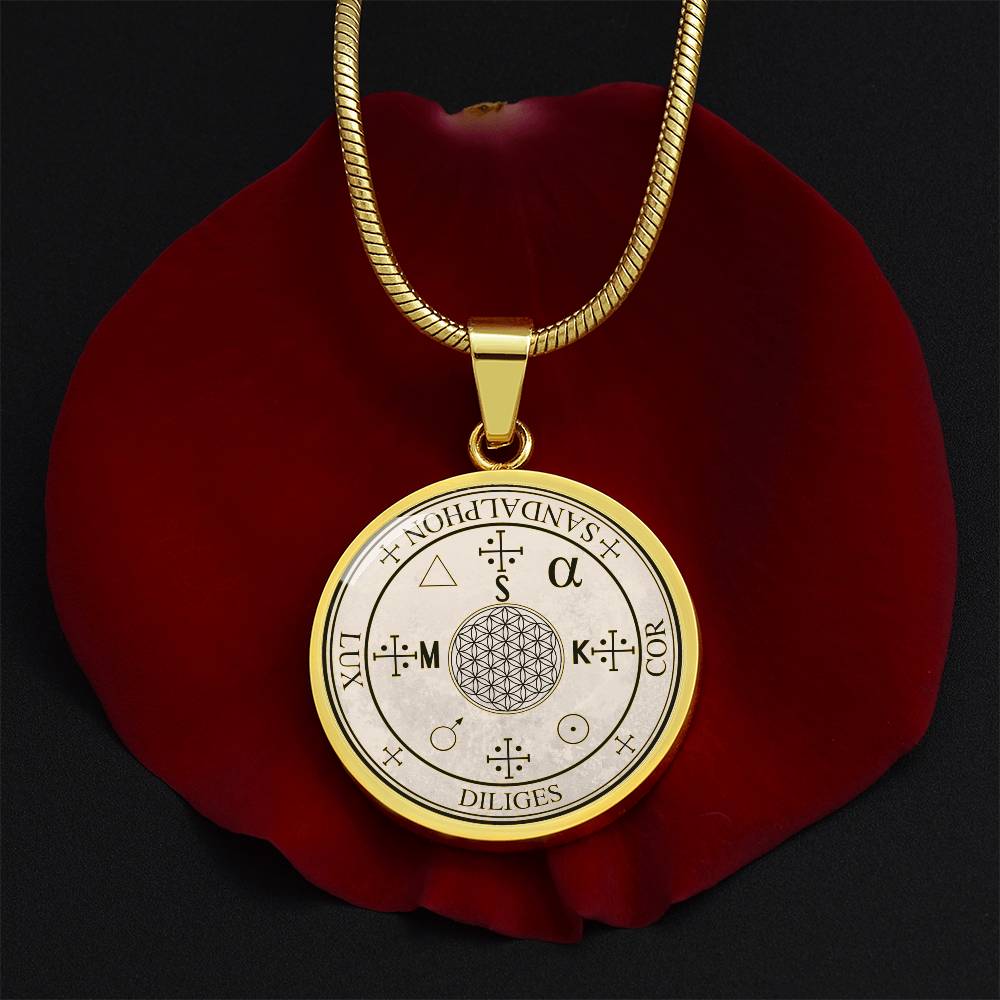 Archangel Sandalphon Sigil Necklace - Old Manuscript