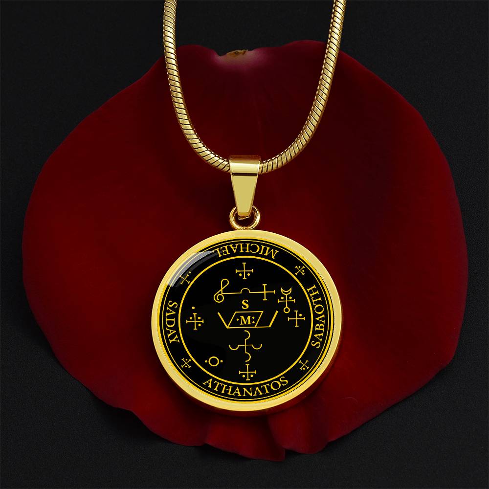Archangel Michael Sigil Necklace - Black