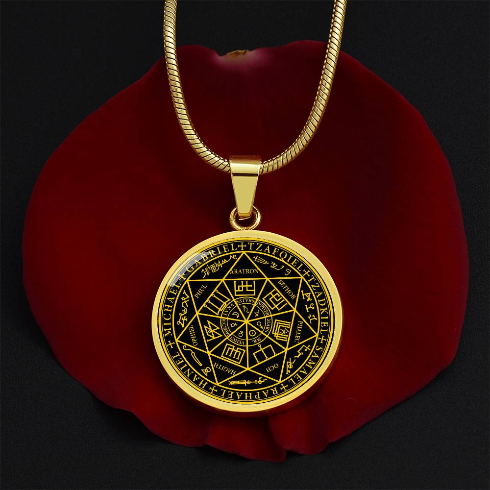 7 Archangels Sigil Necklace - Black