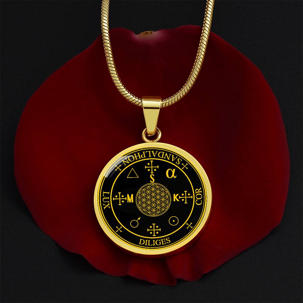 Archangel Sandalphon Sigil Necklace - Black