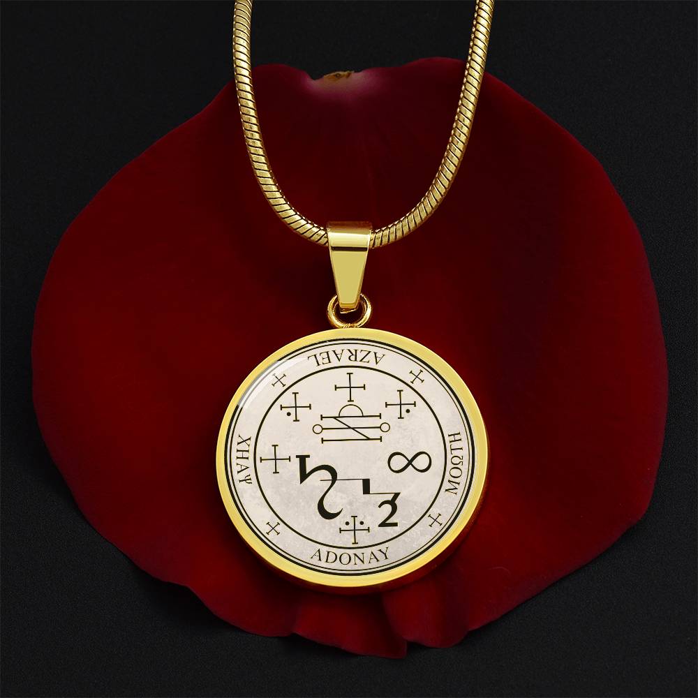 Archangel Azrael Sigil Necklace - Old Manuscript