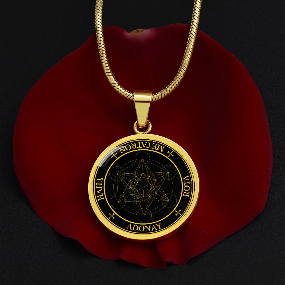Archangel Metatron Sigil Necklace - Black