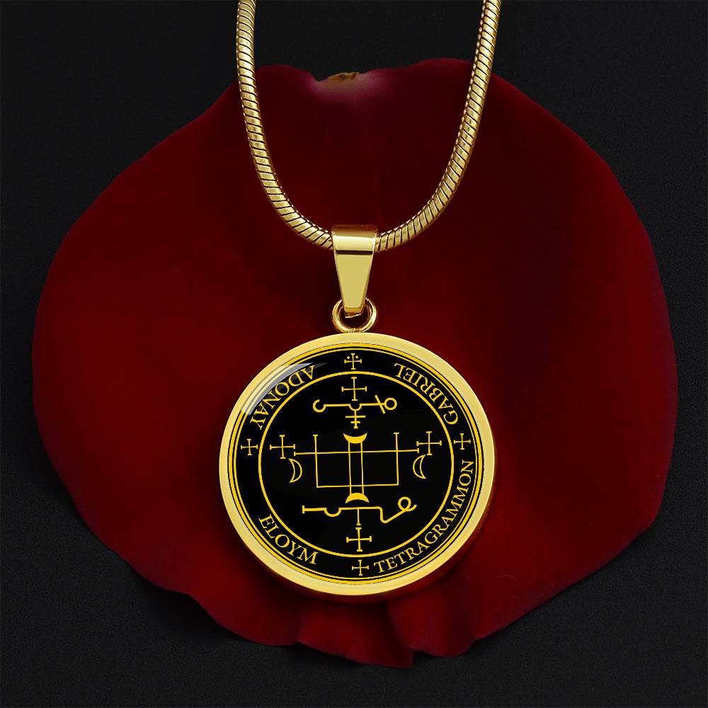Archangel Gabriel Sigil Necklace - Black