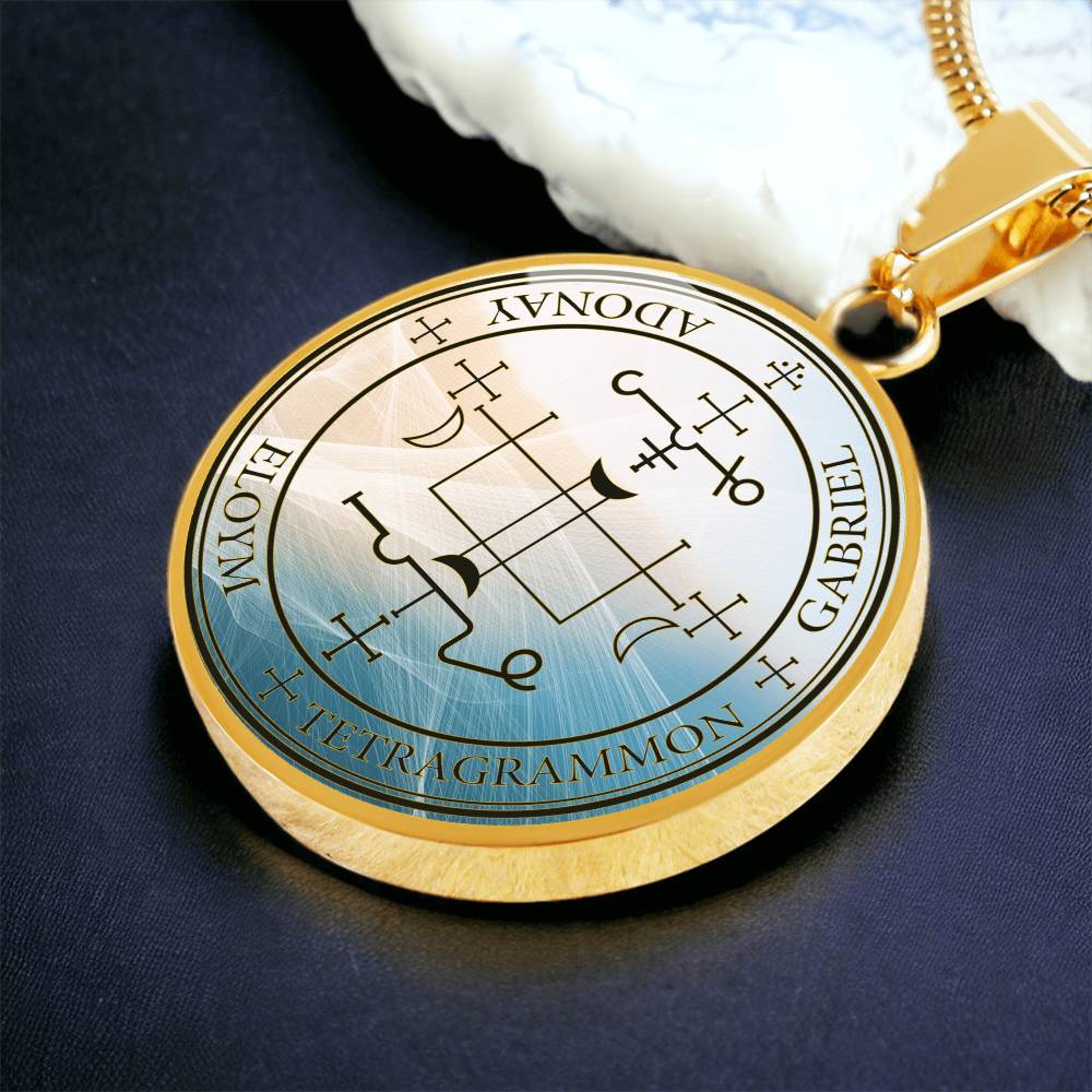 Archangel Gabriel Sigil Wave Necklace