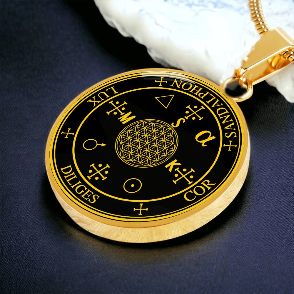 Archangel Sandalphon Sigil Necklace - Black