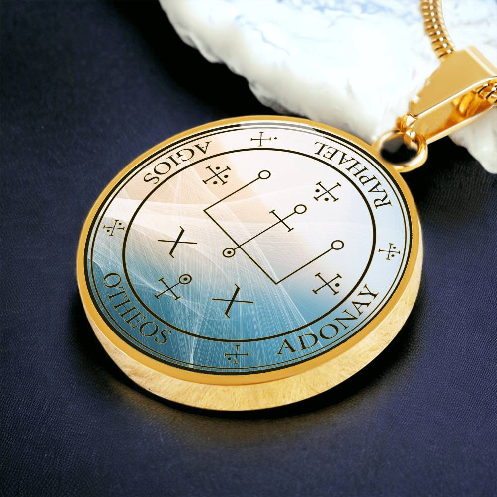 Archangel Raphael Sigil Wave Necklace