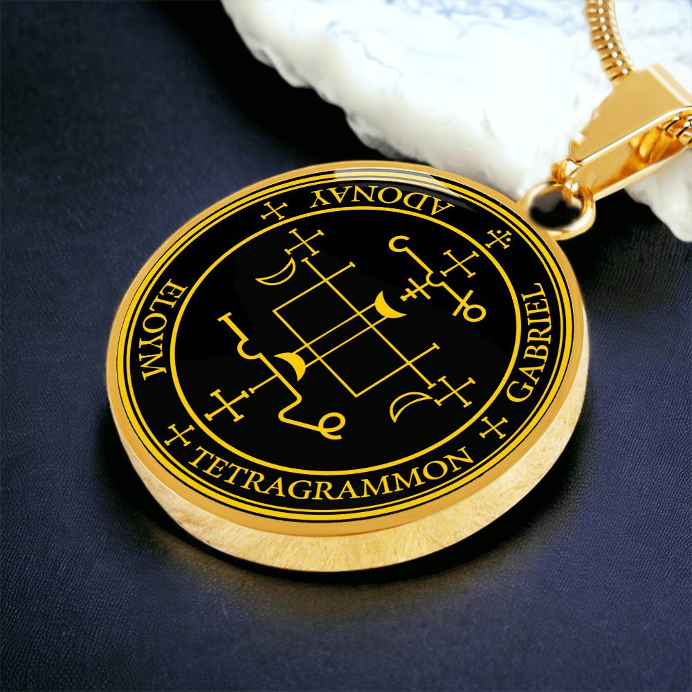Archangel Gabriel Sigil Necklace - Black