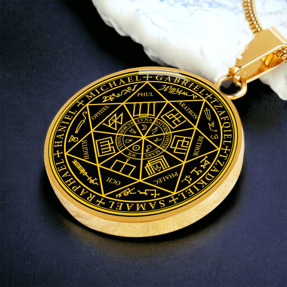 7 Archangels Sigil Necklace - Black