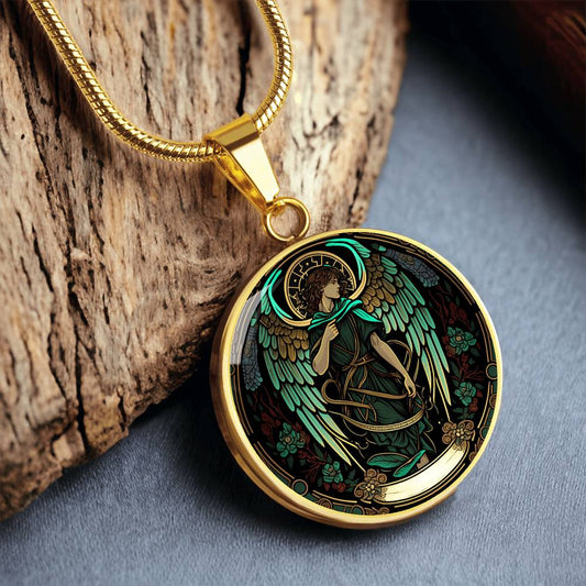 Archangel Raphael Graphic Art Necklace