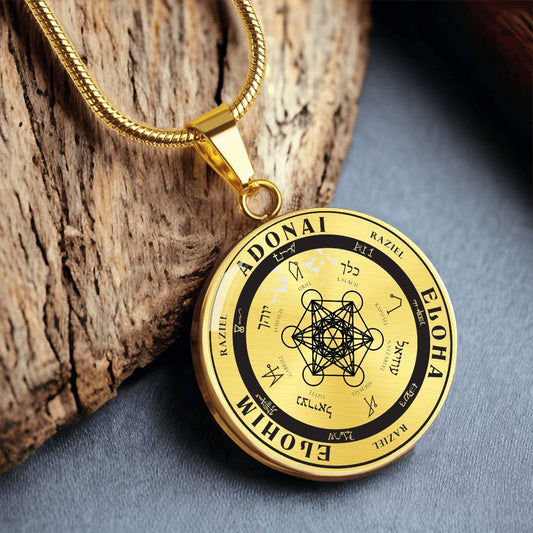 18k gold archangel raziel sigil necklace protection sigil manifestation sigil spiritual jewelry