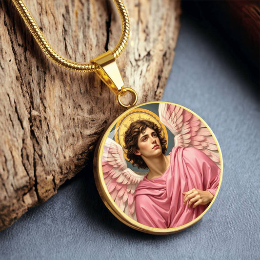 archangel chamuel necklace art deco art nouveau angel art graphic pendant necklace silver necklace 18k gold plated necklace gold angel necklace angel charm guardian angel gift spiritual jewelry archangel chamuel pendant necklace divine feminine
