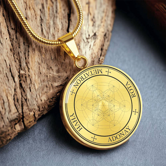 18k gold archangel metatron sigil necklace protection sigil manifestation sigil spiritual jewelry