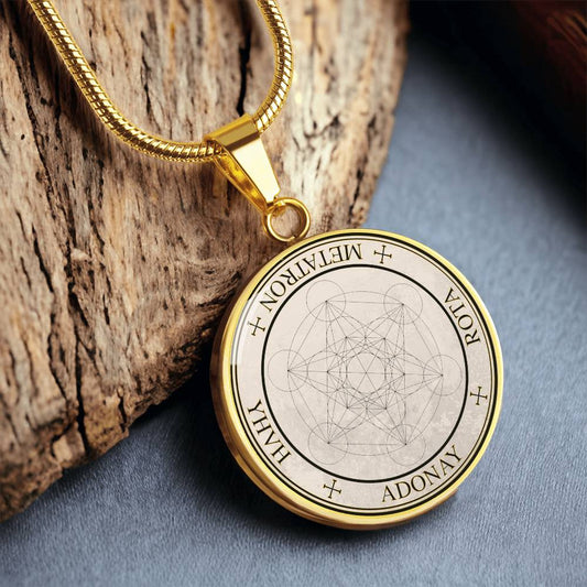 18k gold archangel metatron sigil necklace protection sigil manifestation sigil spiritual jewelry