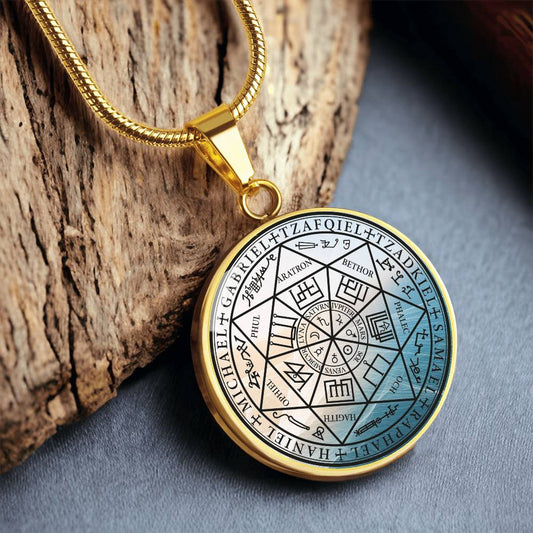 7 archangels sigil necklace manifestation sigil angel art graphic pendant necklace silver necklace 18k gold plated necklace gold angel necklace angel charm guardian angel gift spiritual jewelry pendant necklace protection sigil boho chic