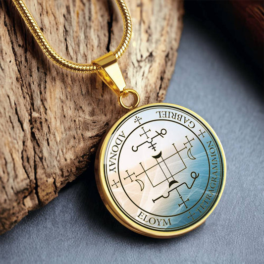 archangel Gabriel sigil necklace manifestation sigil angel art graphic pendant necklace silver necklace 18k gold plated necklace gold angel necklace angel charm guardian angel gift spiritual jewelry pendant necklace protection sigil boho chic