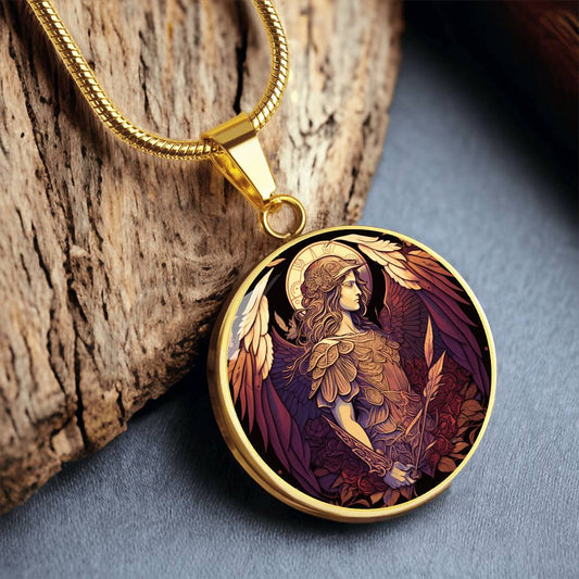 archangel jeremiel necklace art deco art nouveau angel art graphic pendant necklace silver necklace 18k gold plated necklace gold angel necklace angel charm guardian angel gift spiritual jewelry jeremiel pendant necklace boho chic necklace