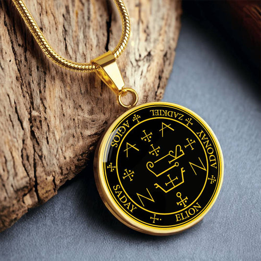 Archangel necklace, gold angel necklace, protection sigil, angel jewelry, archangel sigil, manifestation sigil, archangel zadkiel, angel pendant, guardian angel gift, angel sigils, spiritual jewelry, silver necklace, pendant necklace