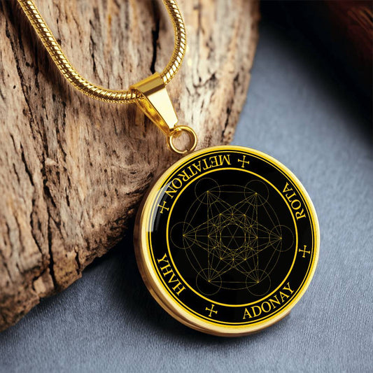 18k gold archangel metatron sigil necklace protection sigil manifestation sigil spiritual jewelry