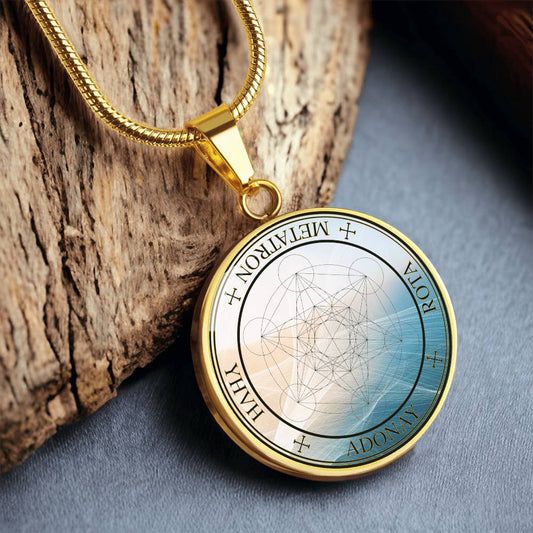 18k gold archangel metatron sigil necklace protection sigil manifestation sigil spiritual jewelry