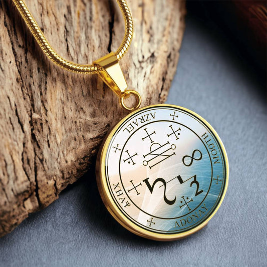 archangel Azrael sigil necklace manifestation sigil angel art graphic pendant necklace silver necklace 18k gold plated necklace gold angel necklace angel charm guardian angel gift spiritual jewelry pendant necklace protection sigil boho chic