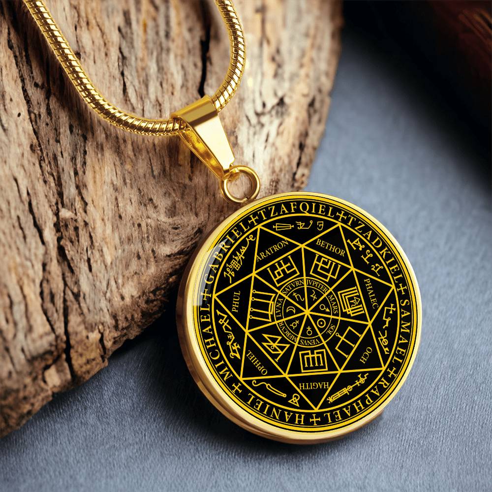 7 archangels sigil necklace manifestation sigil angel art graphic pendant necklace silver necklace 18k gold plated necklace gold angel necklace angel charm guardian angel gift spiritual jewelry pendant necklace protection sigil boho chic