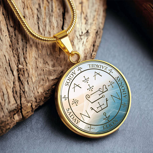 Archangel necklace, gold angel necklace, protection sigil, angel jewelry, archangel sigil, manifestation sigil, archangel zadkiel, angel pendant, guardian angel gift, angel sigils, spiritual jewelry, silver necklace, pendant necklace