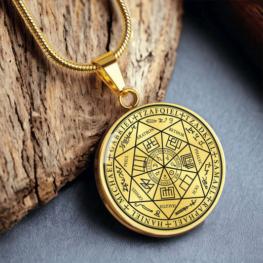 7 archangels sigil necklace manifestation sigil angel art graphic pendant necklace silver necklace 18k gold plated necklace gold angel necklace angel charm guardian angel gift spiritual jewelry pendant necklace protection sigil boho chic