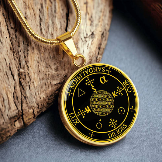 archangel sandalphon sigil necklace manifestation sigil angel art graphic pendant necklace silver necklace 18k gold plated necklace gold angel necklace angel charm guardian angel gift spiritual jewelry pendant necklace protection sigil boho chic