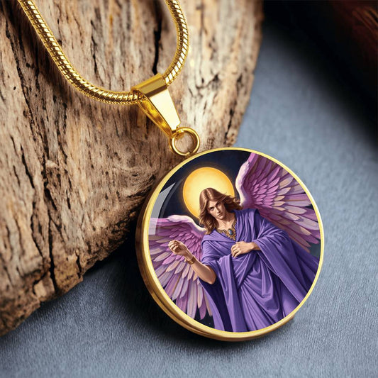 archangel zadkiel necklace 18k gold angel jewelry