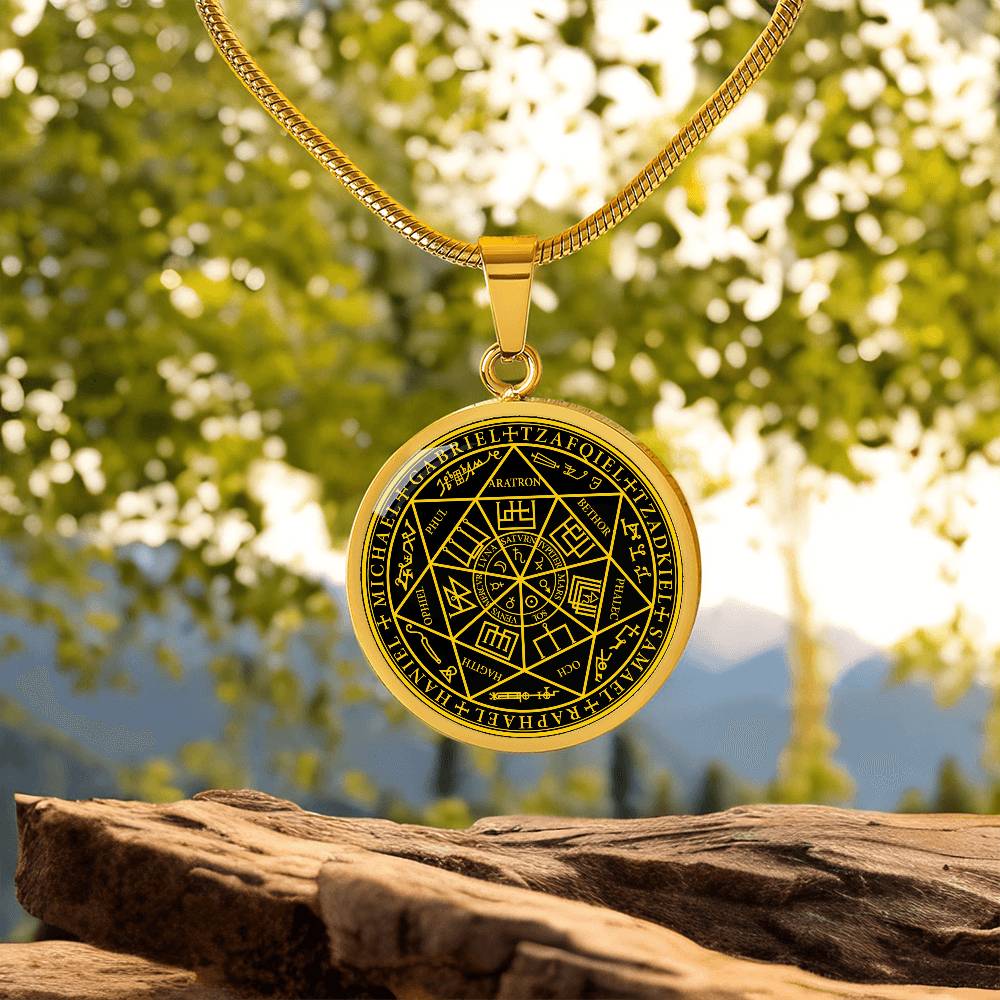 7 Archangels Sigil Necklace - Black