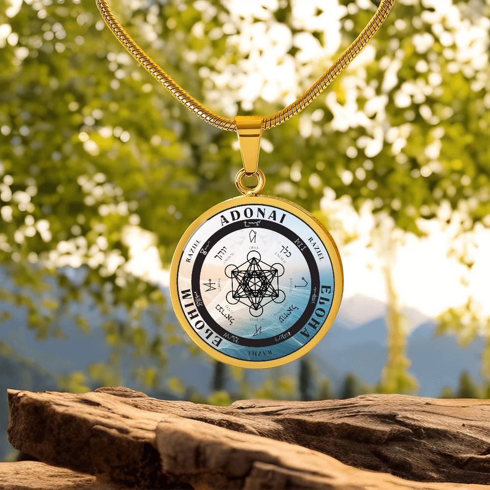 Archangel Raziel Sigil Wave Necklace