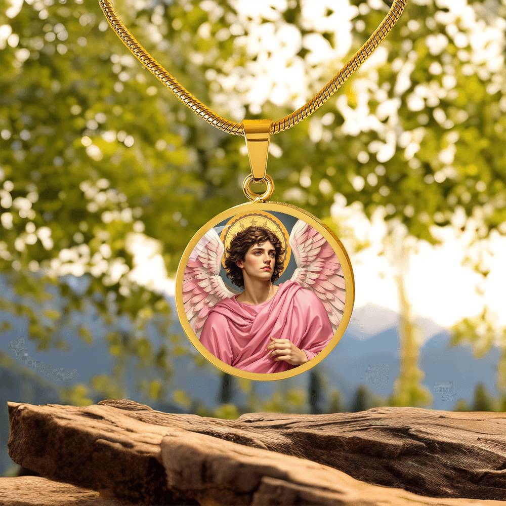 Archangel Chamuel Graphic Art Necklace
