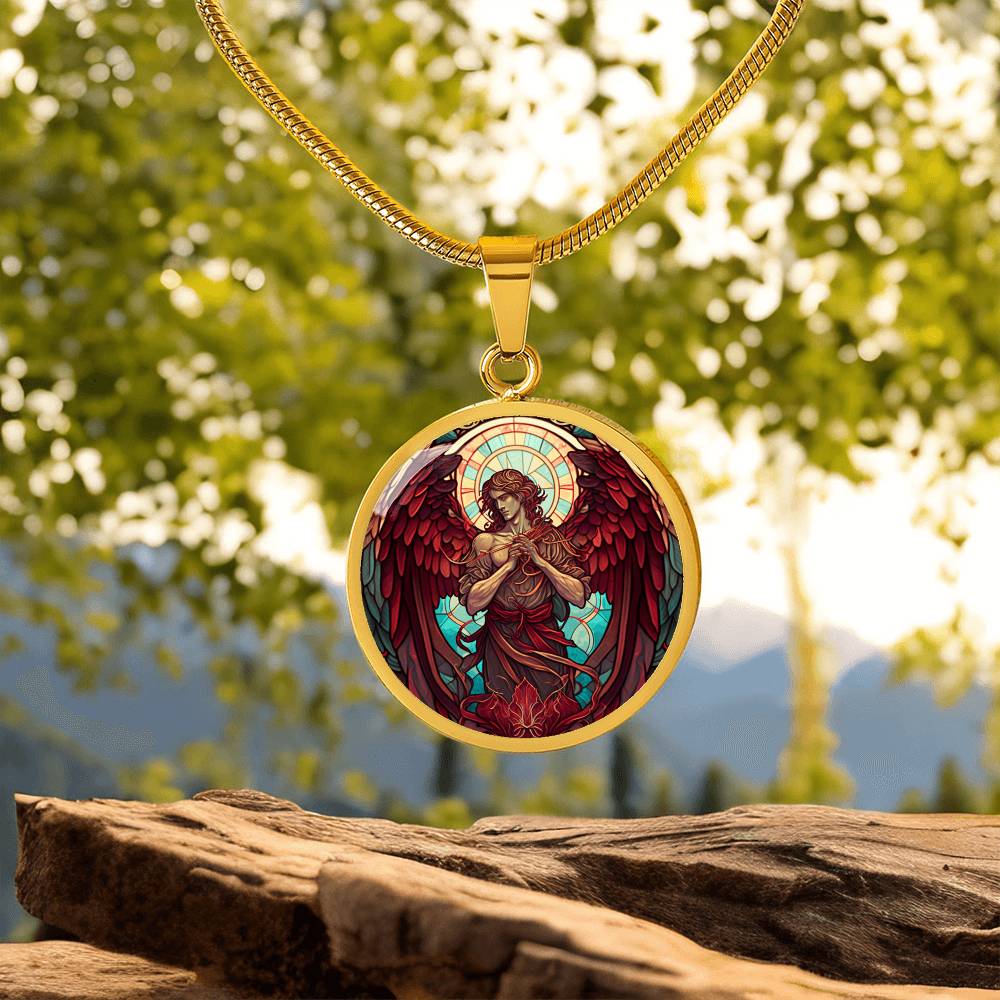 Archangel Uriel Graphic Art Necklace