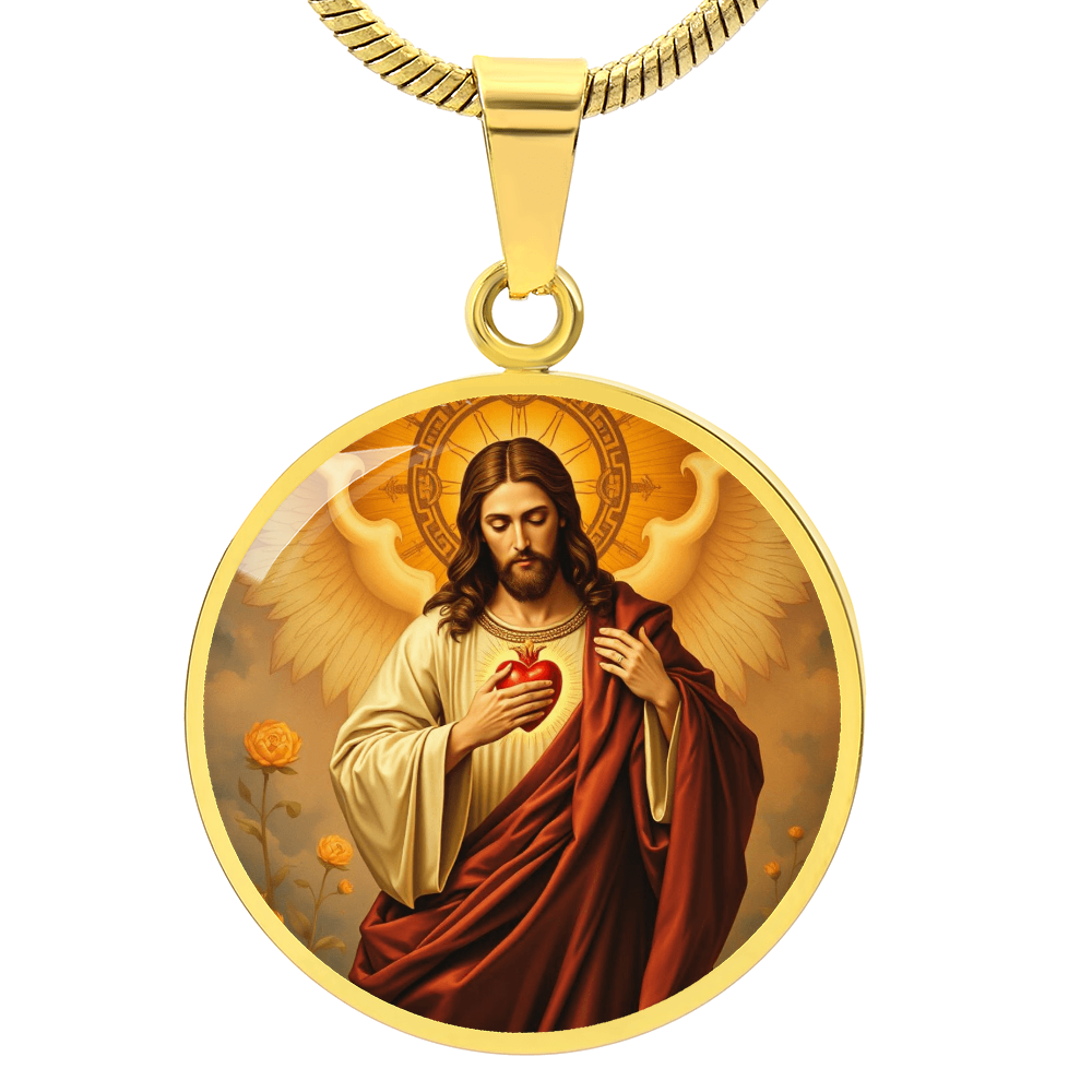 Jesus Christ  Sacred Heart Necklace