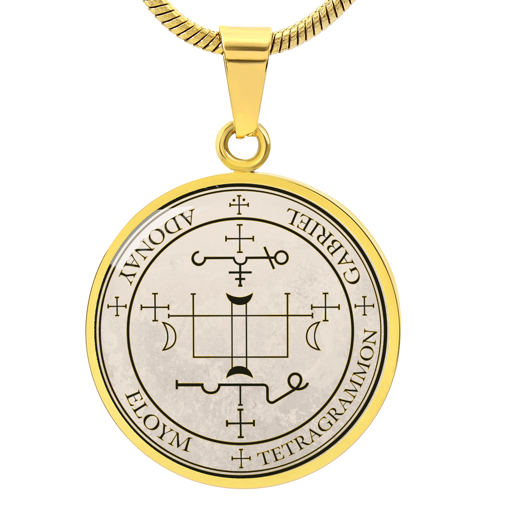 Archangel Gabriel Sigil Necklace - Old Manuscript