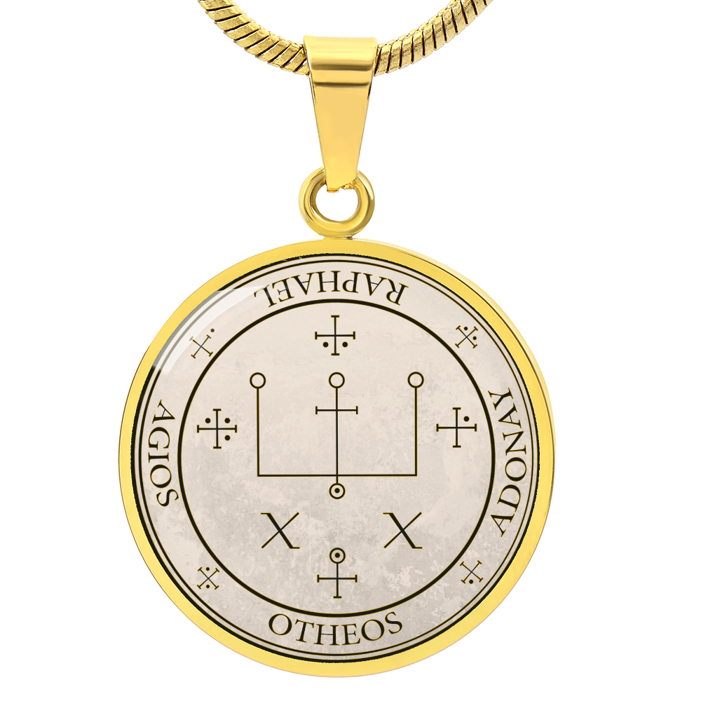 Archangel Raphael Sigil Necklace - Old Manuscript