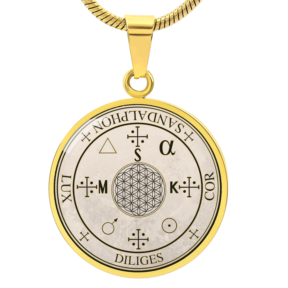 Archangel Sandalphon Sigil Necklace - Old Manuscript