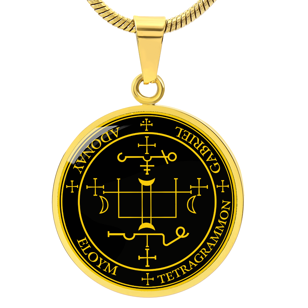 Archangel Gabriel Sigil Necklace - Black