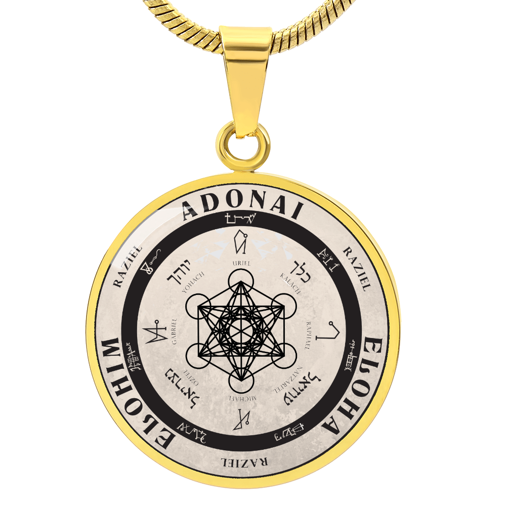 Archangel Raziel Sigil Necklace - Old Manuscript