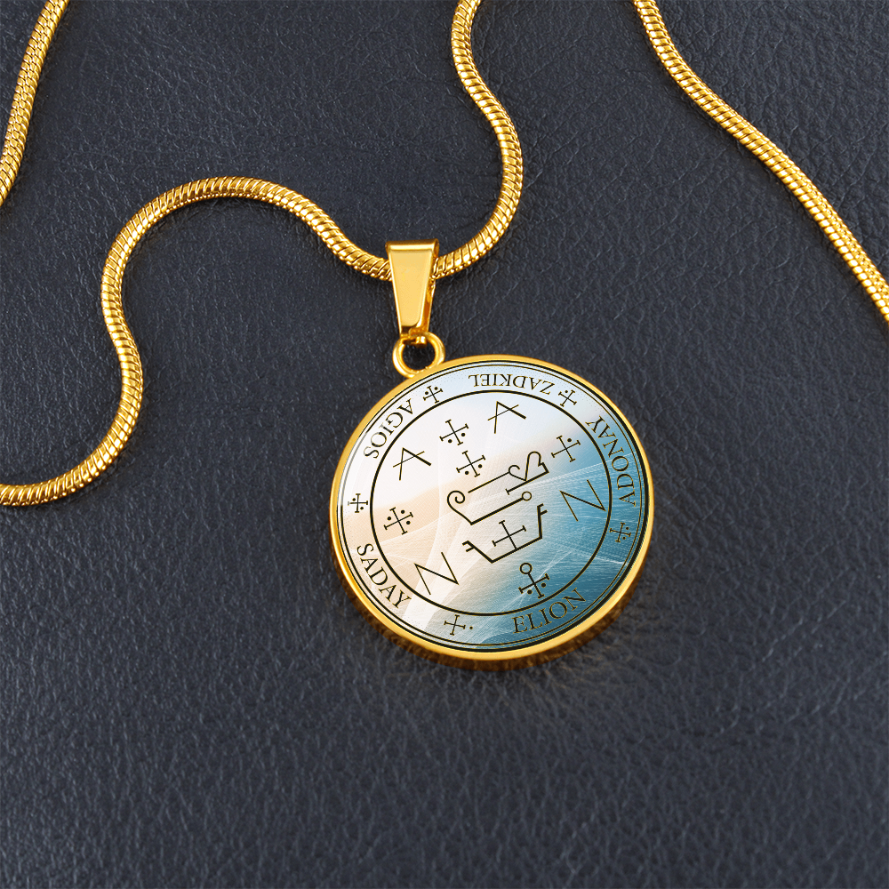 Archangel Zadkiel Sigil Wave Necklace