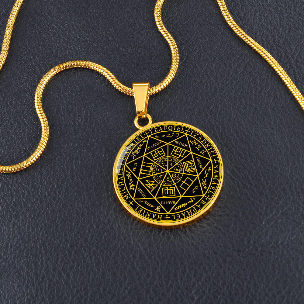 7 Archangels Sigil Necklace - Black