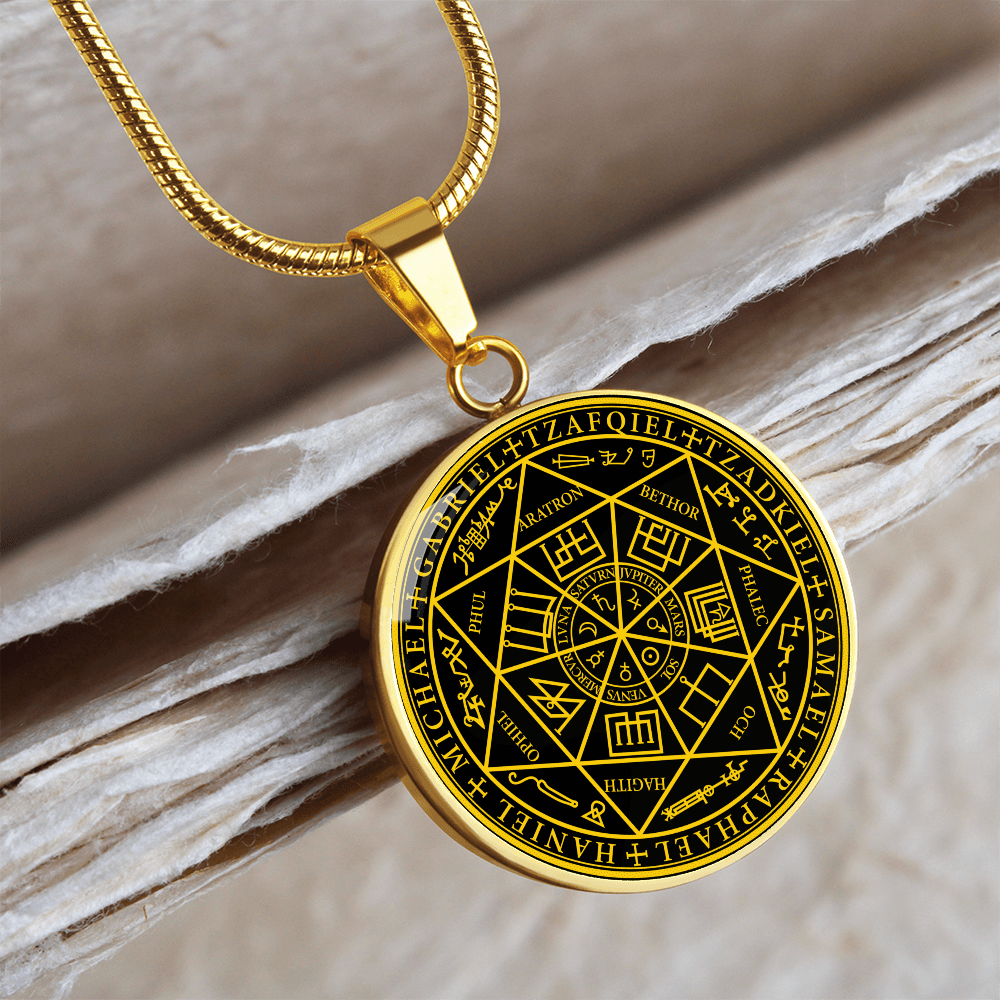 7 Archangels Sigil Necklace - Black