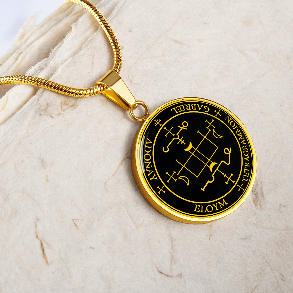 Archangel Gabriel Sigil Necklace - Black