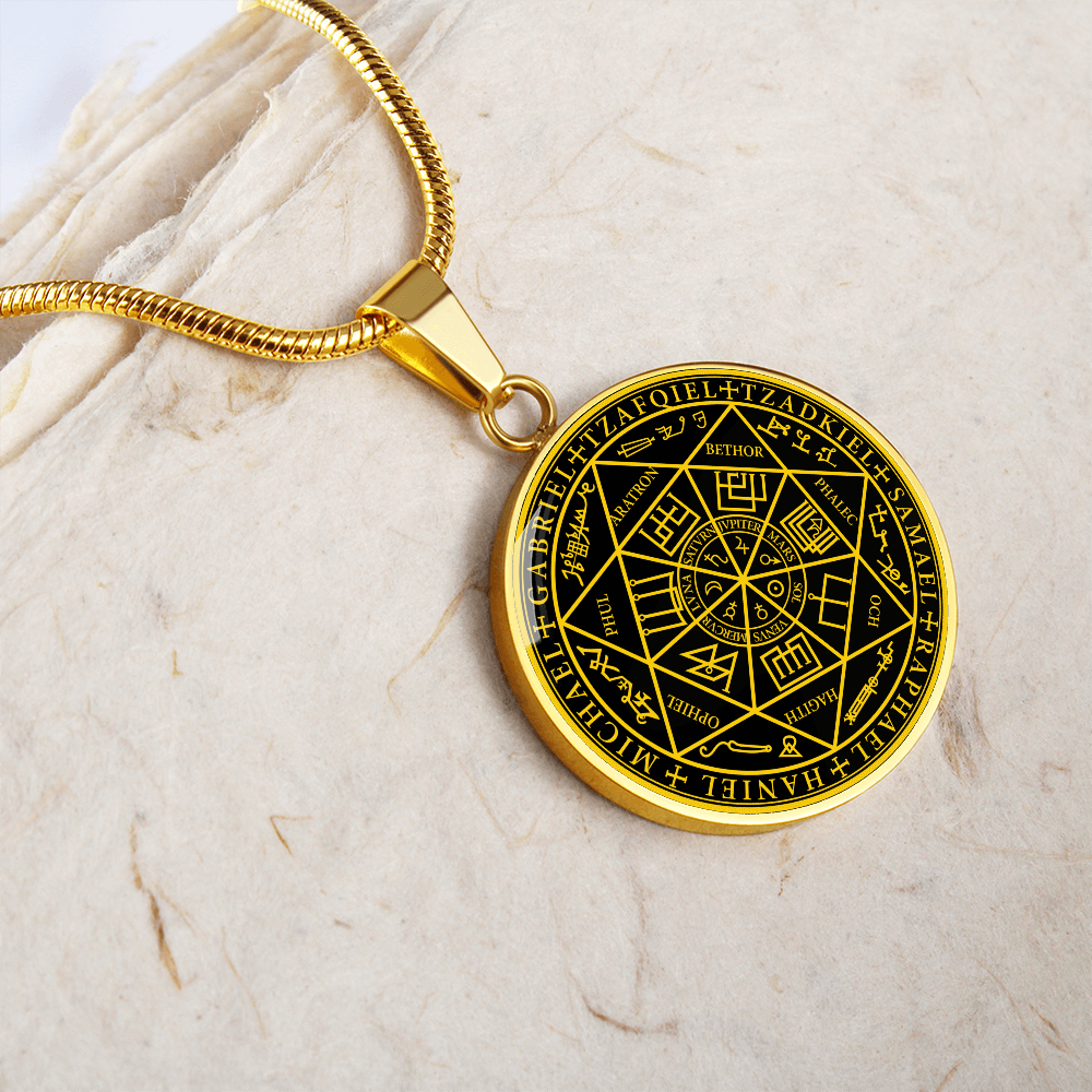 7 Archangels Sigil Necklace - Black