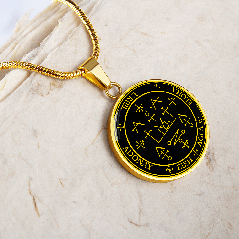 Archangel Uriel Sigil Necklace - Black