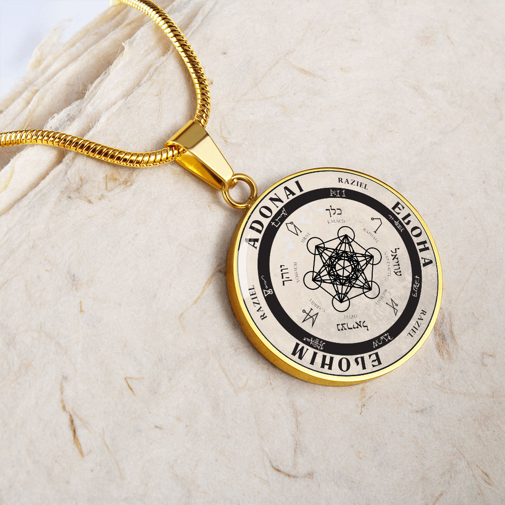 Archangel Raziel Sigil Necklace - Old Manuscript